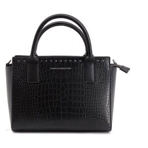 French Connection Jessamy Croco Satchel Black NWT